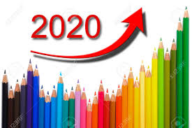 Chart With Stacked Pencils Show Success For Year 2020