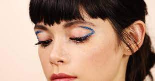 best blue glitter eye makeup graphic