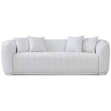 Markus Mid Century Modern Luxury Tight Back Boucle Couch In White