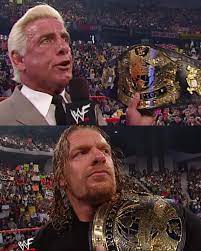 Wrestling World - April 1st, 2002. The Undisputed Championship belt is  introduced when Ric Flair presents then-Champion Triple H with the brand  new Championship belt. The belt would go on to be