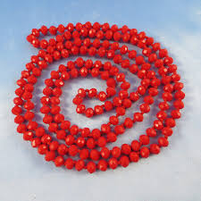Red Glass Beaded Bead Necklace