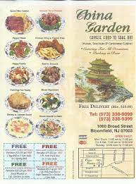 menu of china garden in bloomfield nj