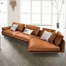 leather fabric sofa set chaise lounge