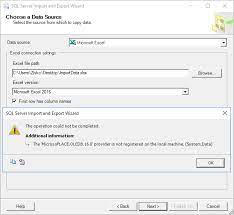 an excel file to a sql server database