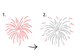 how to draw fireworks design