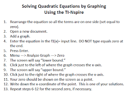 Solving Quadratics By Graphing Using
