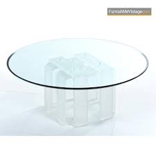 50 long, x 20 wide, x 17 high x 3/4 clear acrylic cocktail or coffee table. Cascading Leg Frosted Lucite Coffee Table With Round Glass Top