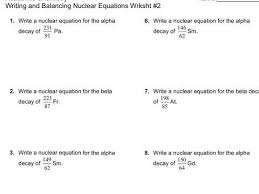 Jaychem Nuclear Equations Practice