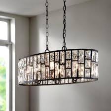 Home Decorators Collection Kristella 6 Light Matte Black Linear Pendant With Clear Crystal Shade 30687 Hbb The Home Depot In 2020 Rectangular Light Dinning Room Light Fixture Black Chandelier Dining Room