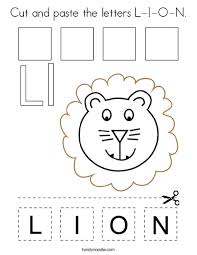 Coloring pages ideas 100 extraordinary letter l coloring. Cut And Paste The Letters L I O N Coloring Page Twisty Noodle