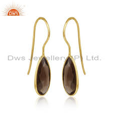 925 silver gold plated gemstone earrings