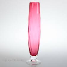 vintage cranberry tall glass vase