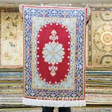 persian rug small handmade silk red rug