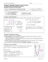 quadratic equations and functions