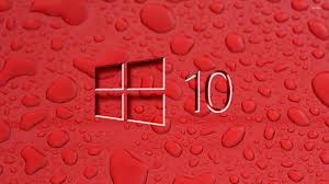 windows 10 on water drops wallpaper