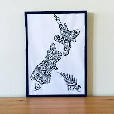 New Zealand Mandala Art Print Mandala