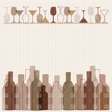 Bar Menu Simple Template With Bottles And Wineglasses Stock Vector Image