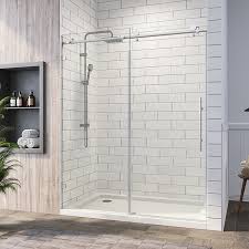 frameless sliding glass bathroom shower