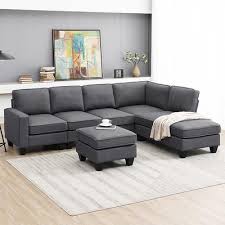 Modern L Shaped Sectional Sofa 7 Seat