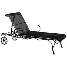 Outdoor chaise lounge wrought iron. Woodard Style Wrought Iron Patio Chaise Lounge For Sale At 1stdibs