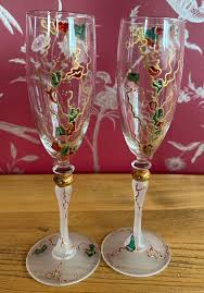 Vintage Luminarc Champagne Flutes Pair