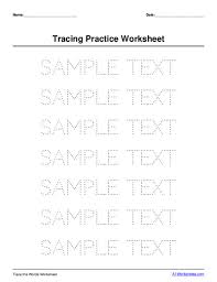 word tracing practice worksheet generator