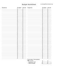 Bill Budget Template And Blank Bud Worksheet Printable