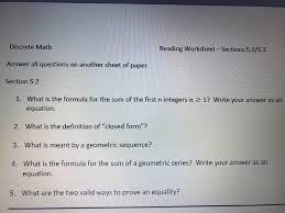 Solved Discrete Math Answer All
