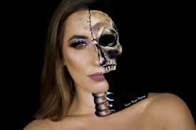 half skull face makeup sarah magic makeup