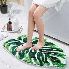 bath mat washable green microfiber