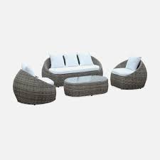 4 seater round rattan garden sofa set