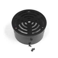 4 round black drain grate with abs