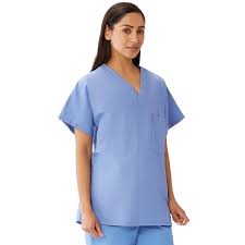 Unisex 100 Cotton Reversible V Neck Scrub Top With 2