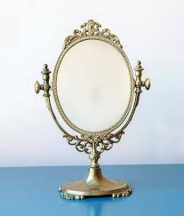small br table mirror antique oval