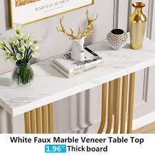 White Gold Console Table