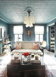 blue painted tin ceiling design ideas