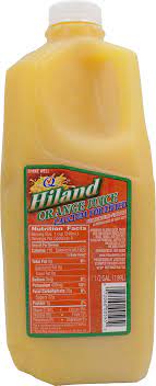 hiland calcium fortified orange juice
