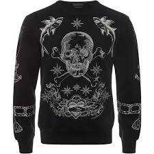 Alexander Mcqueen Knitwear Skull Embroidered Sweatshirt