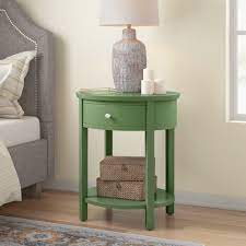 Industrial bedroom nightstand with open shelf and storage cabinet 15.7l x round side table, metal end table, nightstand/small tables for living room, accent tables. Green Nightstands You Ll Love In 2021 Wayfair