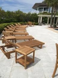 Outdoor Lounger In Teak Wood For Pool