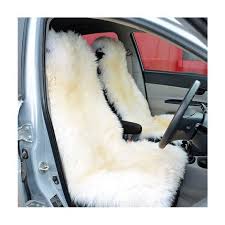 2 Pcs White Car Seat Cover Merino Wool