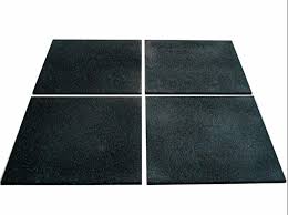 black matte rubber floor tile for gym