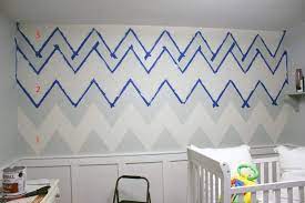 Painting Chevron Walls Nursery 2 A