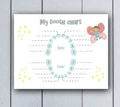 Tooth Fairy Lost Tooth Chart Instant Download Printable