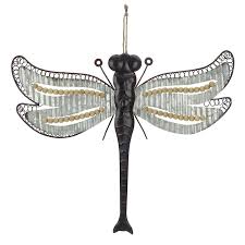 Galvanized Metal Dragonfly Outdoor Wall