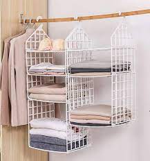 Amazon.com: Booluee Plastic Hanging Closet Organizer, Folding Wardrobe  Storage Rack, Multi-Layer Foldable Hanging Storage Rack, Clothing  Organization Rack (Small) : Home & Kitchen