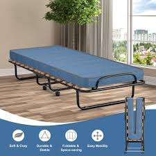 Portable Folding Bed With Foam Mattress