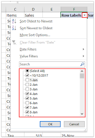 how to filter date range in an excel
