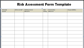 Risk Assessment Form Templates Project Management