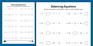 Grade 5 Balancing Equations Worksheet